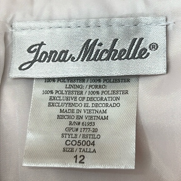 Jona Michelle Girls Spring Dress Size 12 Pink w/White Lace Overlay Like New - Picture 2 of 13